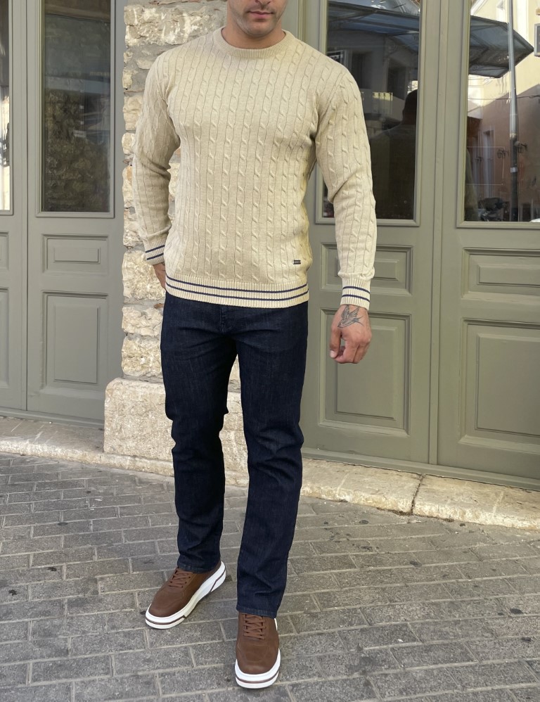 Ανδρικό σκούρο μπλε τζιν ελαστικό σε ίσια γραμμή GB5590 φωτογραφία